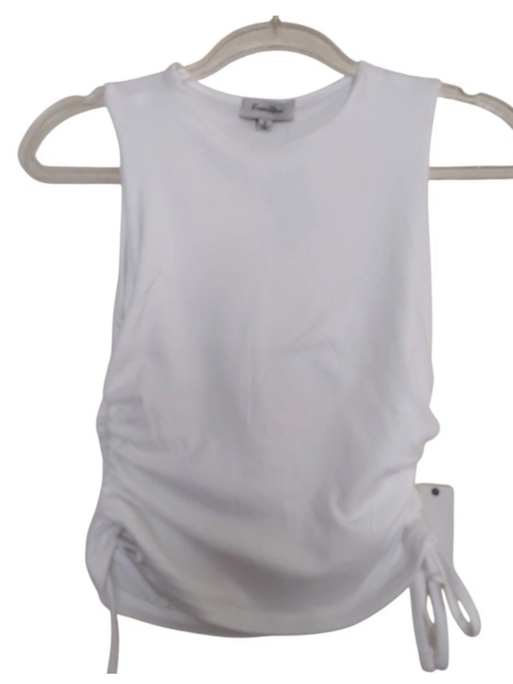 Faded Rose White Side-Ruched Sleeveless Top women’s junior small super soft